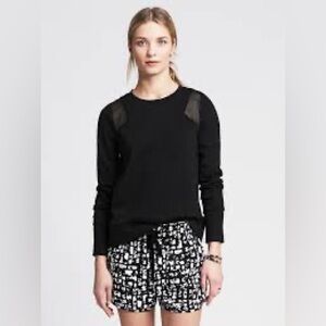 Banana Republic Black inset mesh sweatshirt